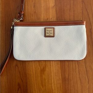 Dooney & Bourke White Pebble Leather Wristlet